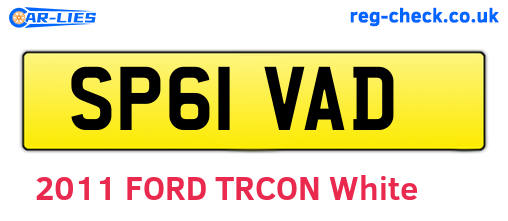 SP61VAD are the vehicle registration plates.