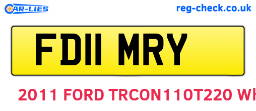 FD11MRY are the vehicle registration plates.