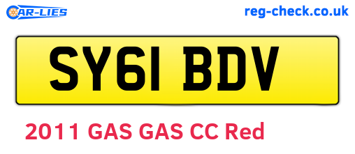 SY61BDV are the vehicle registration plates.