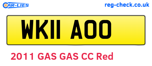 WK11AOO are the vehicle registration plates.