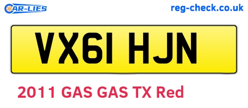 VX61HJN are the vehicle registration plates.