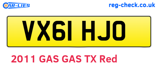 VX61HJO are the vehicle registration plates.