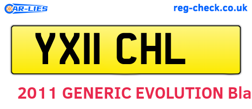 YX11CHL are the vehicle registration plates.