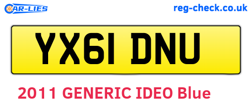 YX61DNU are the vehicle registration plates.