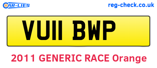 VU11BWP are the vehicle registration plates.