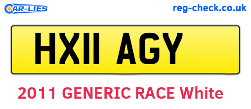 HX11AGY are the vehicle registration plates.