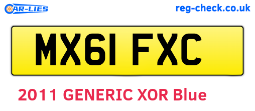 MX61FXC are the vehicle registration plates.