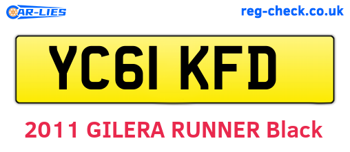 YC61KFD are the vehicle registration plates.