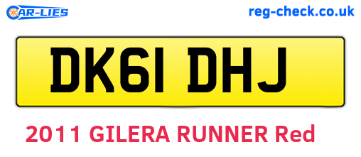 DK61DHJ are the vehicle registration plates.