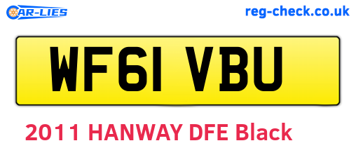 WF61VBU are the vehicle registration plates.
