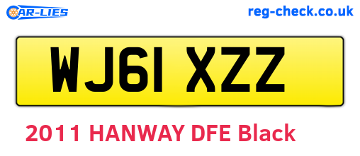 WJ61XZZ are the vehicle registration plates.