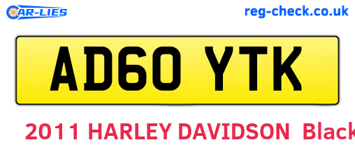 AD60YTK are the vehicle registration plates.