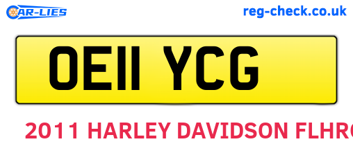 OE11YCG are the vehicle registration plates.