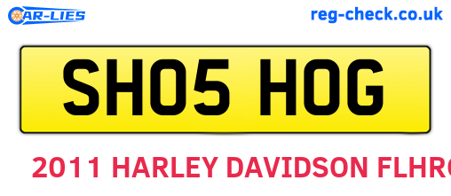 SH05HOG are the vehicle registration plates.