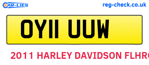 OY11UUW are the vehicle registration plates.