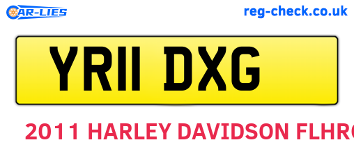 YR11DXG are the vehicle registration plates.