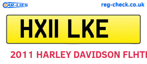 HX11LKE are the vehicle registration plates.