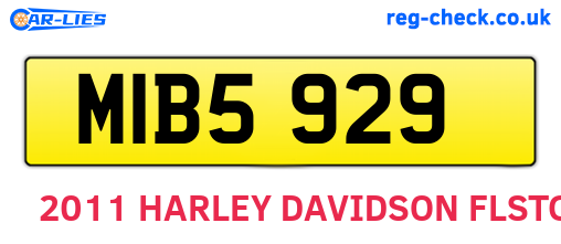 MIB5929 are the vehicle registration plates.