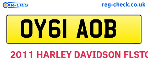 OY61AOB are the vehicle registration plates.