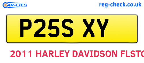 P25SXY are the vehicle registration plates.
