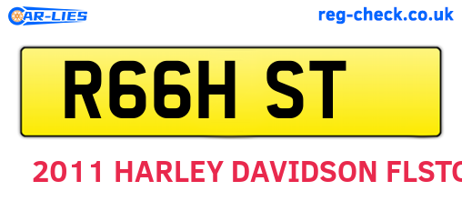 R66HST are the vehicle registration plates.