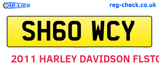 SH60WCY are the vehicle registration plates.