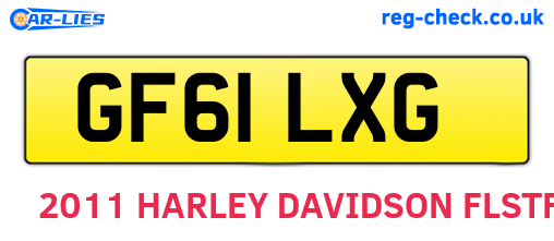GF61LXG are the vehicle registration plates.