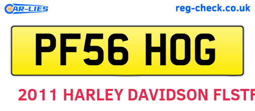 PF56HOG are the vehicle registration plates.