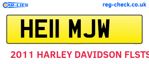 HE11MJW are the vehicle registration plates.