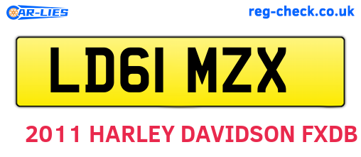 LD61MZX are the vehicle registration plates.