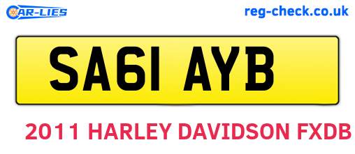 SA61AYB are the vehicle registration plates.