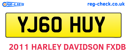 YJ60HUY are the vehicle registration plates.