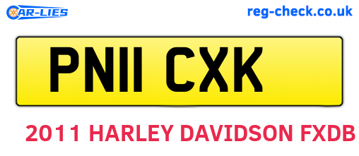 PN11CXK are the vehicle registration plates.