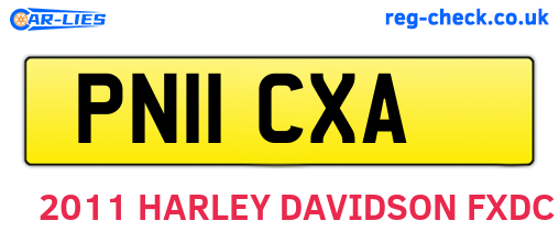 PN11CXA are the vehicle registration plates.