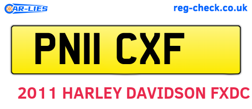 PN11CXF are the vehicle registration plates.