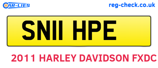 SN11HPE are the vehicle registration plates.