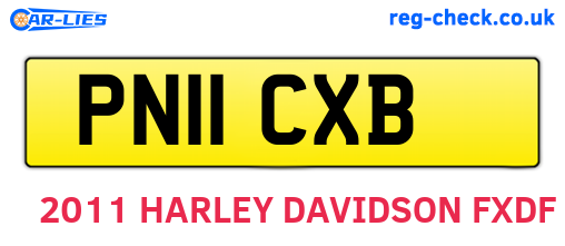 PN11CXB are the vehicle registration plates.