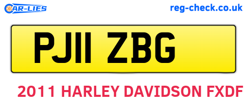 PJ11ZBG are the vehicle registration plates.