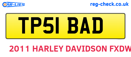 TP51BAD are the vehicle registration plates.