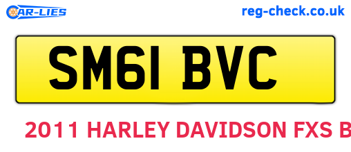 SM61BVC are the vehicle registration plates.