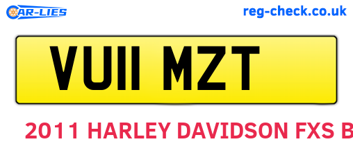 VU11MZT are the vehicle registration plates.