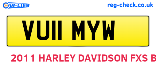 VU11MYW are the vehicle registration plates.