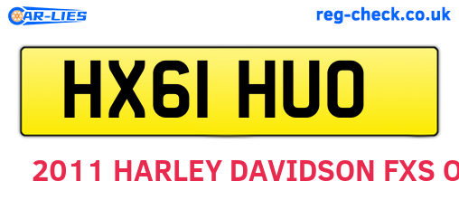 HX61HUO are the vehicle registration plates.