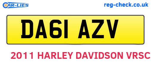 DA61AZV are the vehicle registration plates.