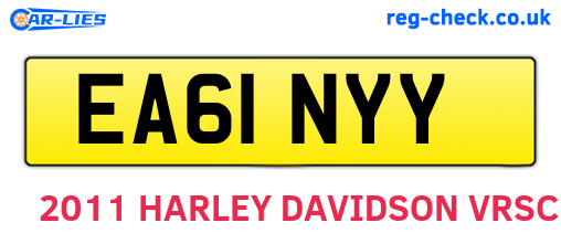 EA61NYY are the vehicle registration plates.