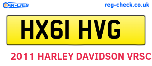 HX61HVG are the vehicle registration plates.