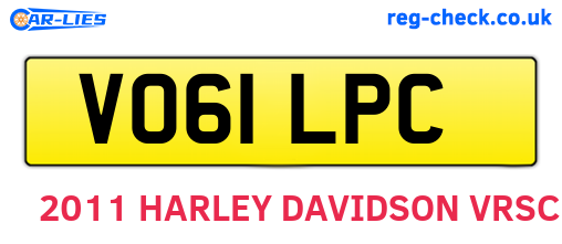 VO61LPC are the vehicle registration plates.