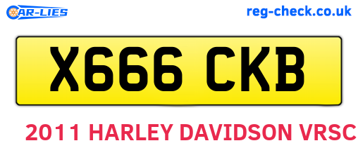 X666CKB are the vehicle registration plates.