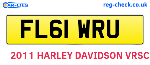FL61WRU are the vehicle registration plates.