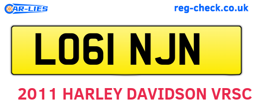 LO61NJN are the vehicle registration plates.